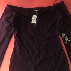 Purple Express Over Shoulder Dress NWT